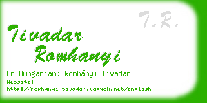 tivadar romhanyi business card